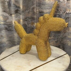 Gold Beaded Unicorn statue